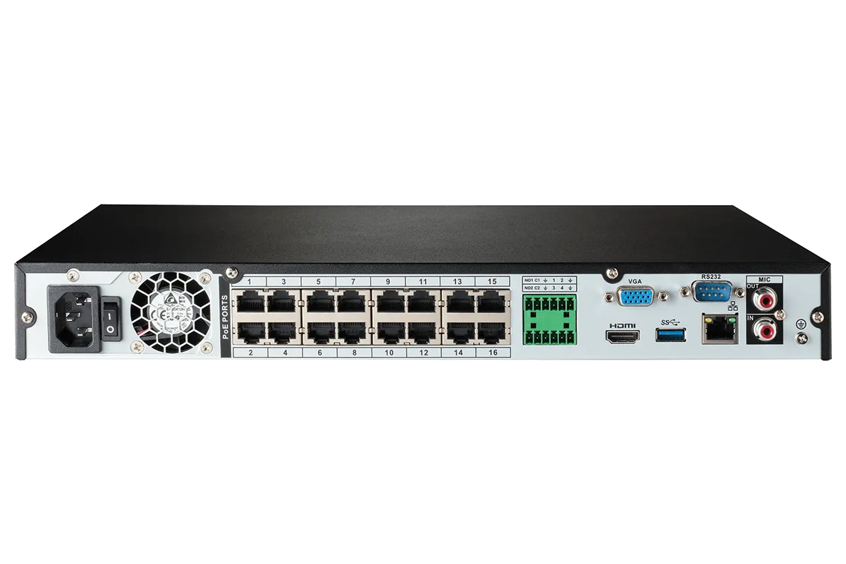 16-Channel 4K Ultra HD Fusion NVR System with 8 Smart Deterrence IP Cameras and 3TB Hard Drive