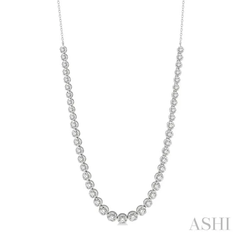 3 ctw Round Cut Diamond Illusion Necklace in 14K White Gold