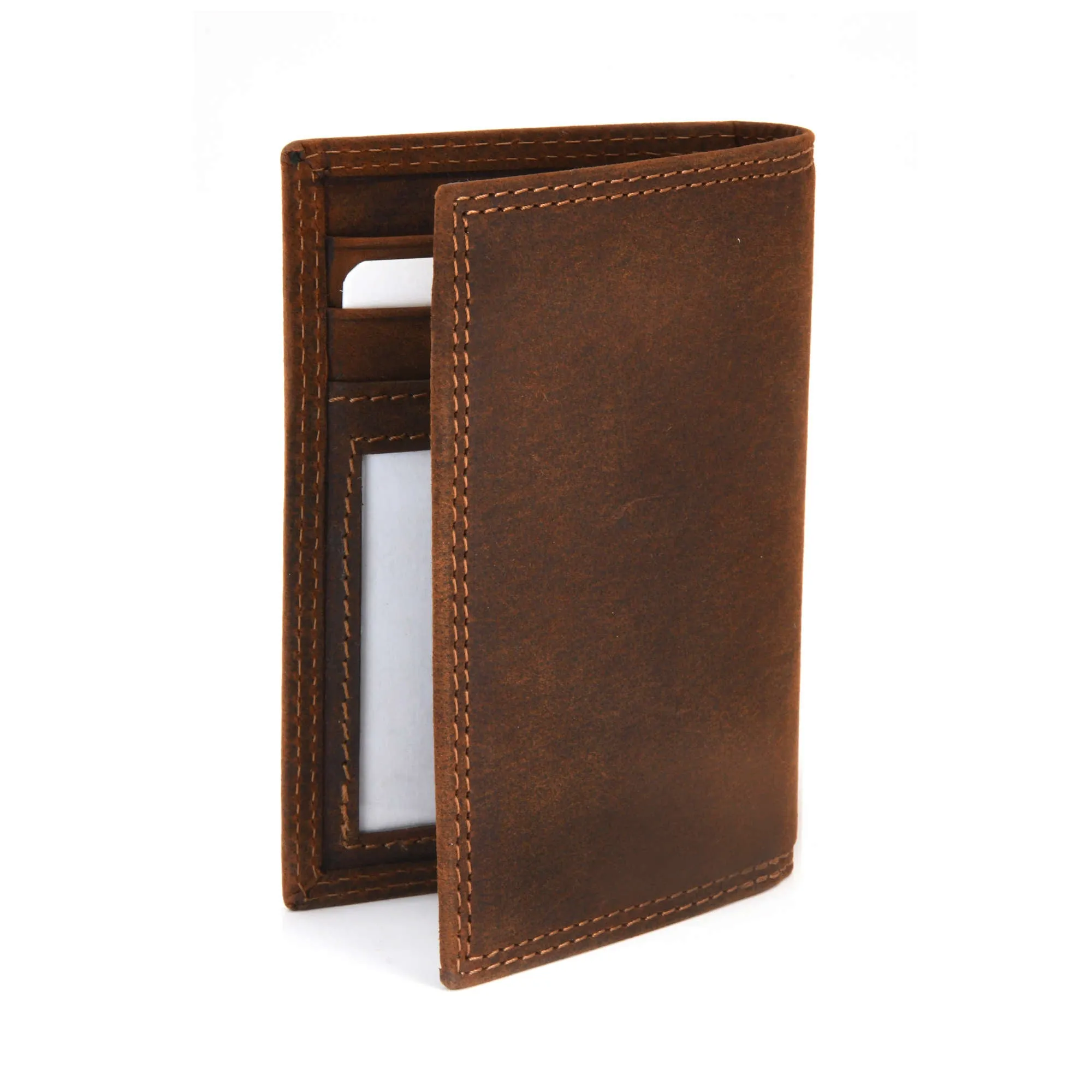 300704 Card Case with ID in Dark Brown Leather | Style n Craft