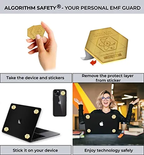 5G&EMF Blockers for Mobile Phones – EMF Protection Cell Phone Stickers - 24K Gold Neutralizer - 5G Mobile Phone Protector - Anti-Radiation Shields - 5G Protection for All Devices - BIO Card&Saver Chip