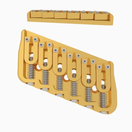 6 String Multi-Scale Fixed Guitar Bridge