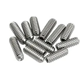 6 x 10mm Guitar Saddle Height Adjusting Grub Screws in Chrome