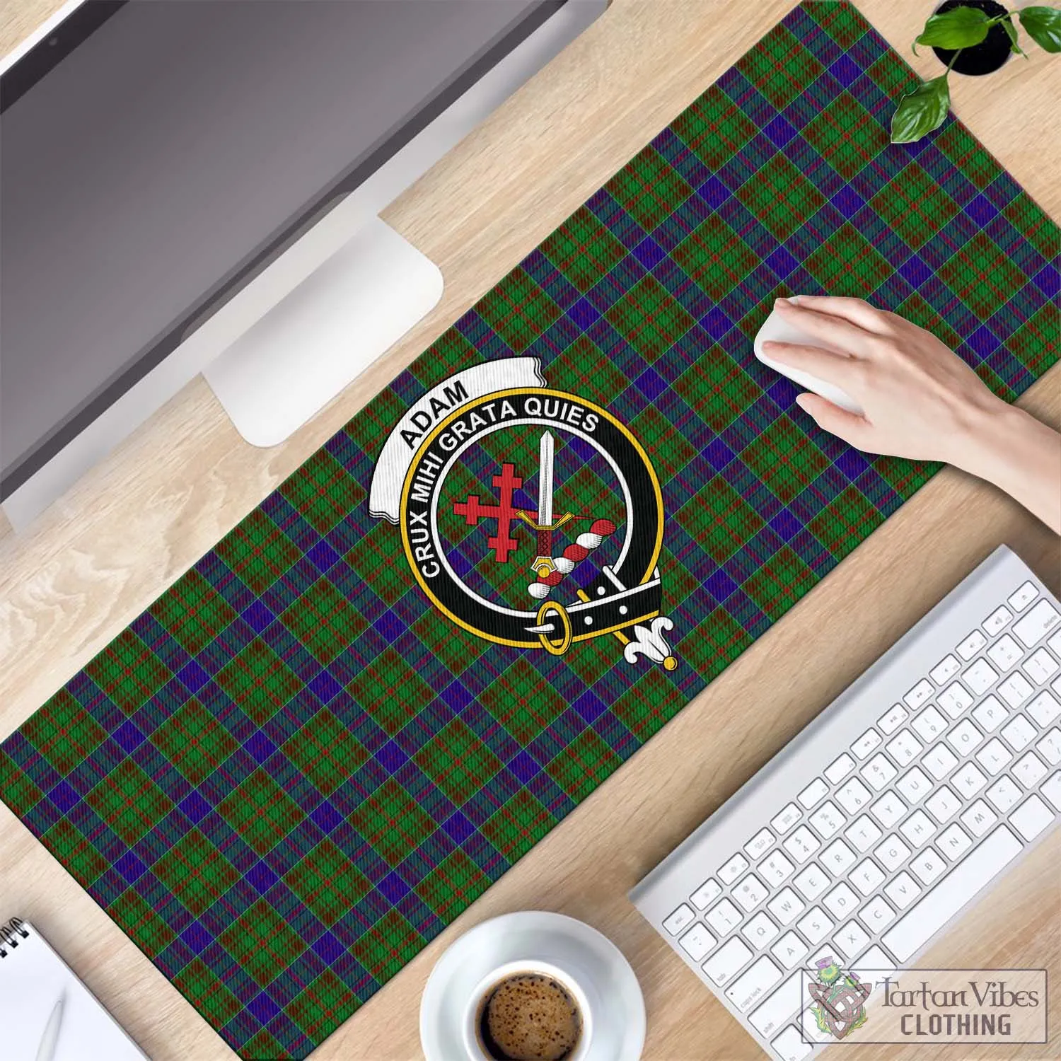 Adam Tartan Mouse Pad with Family Crest