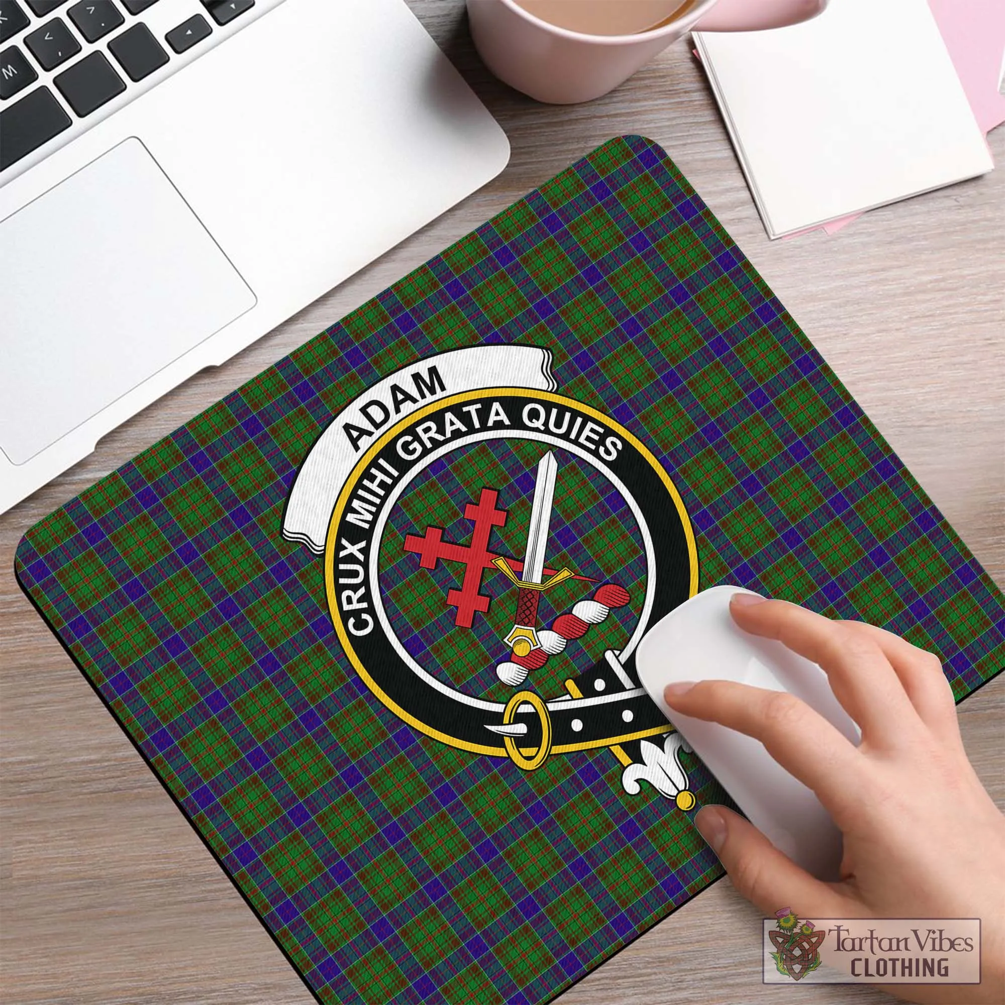 Adam Tartan Mouse Pad with Family Crest