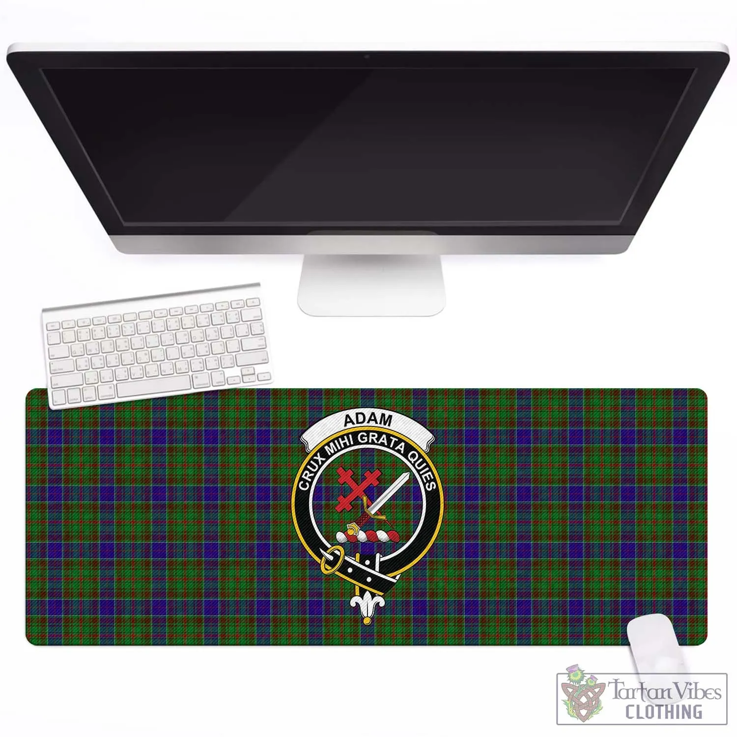 Adam Tartan Mouse Pad with Family Crest