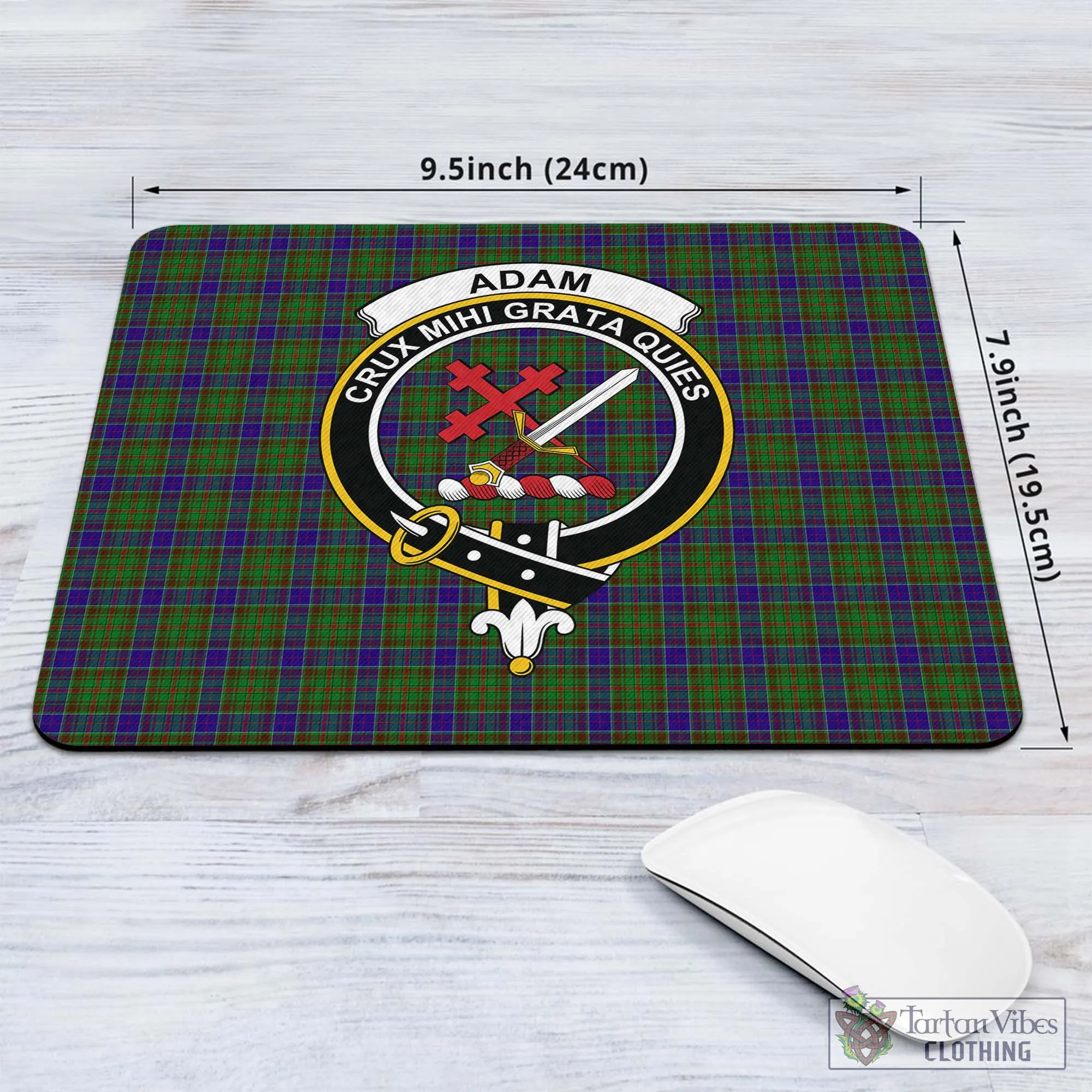 Adam Tartan Mouse Pad with Family Crest