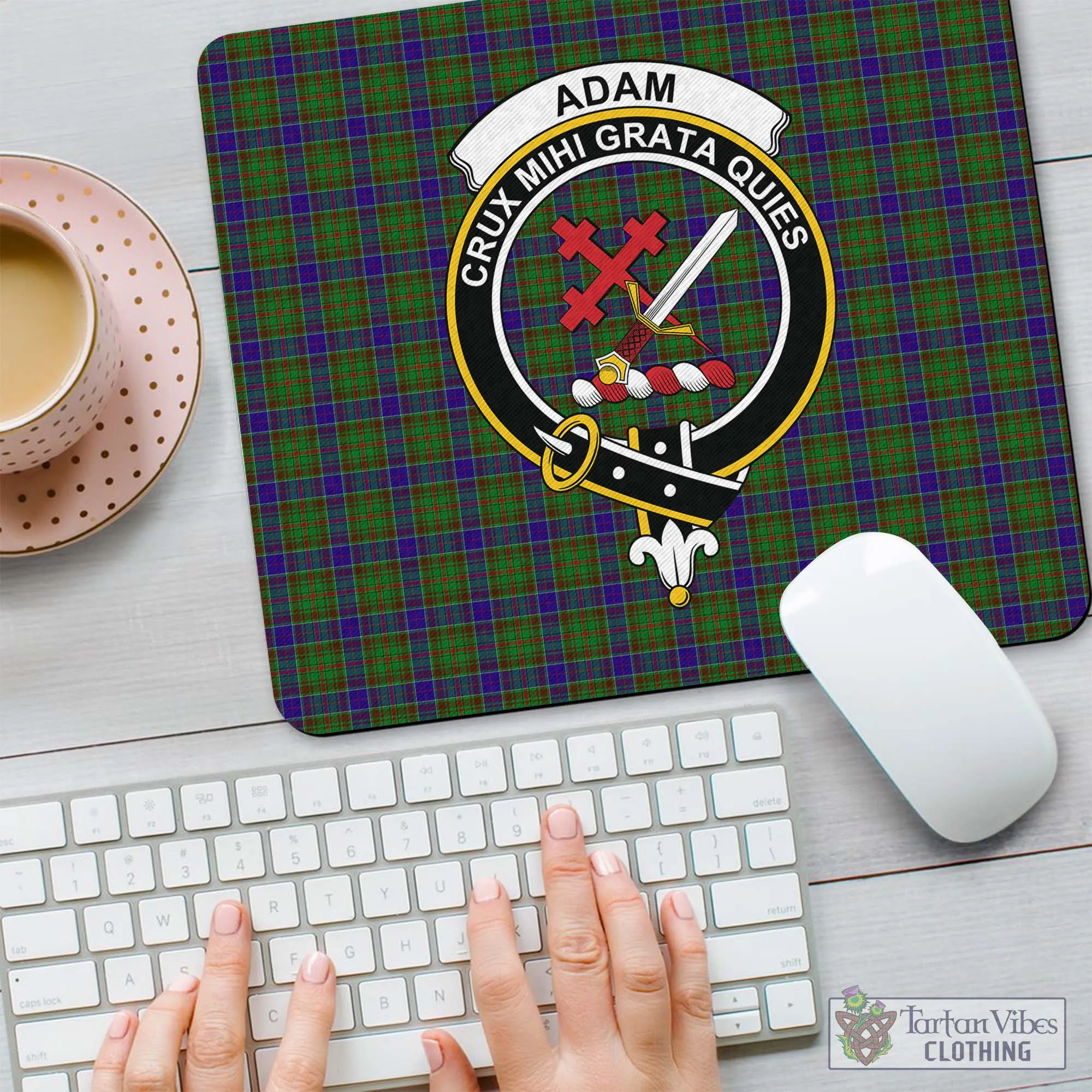 Adam Tartan Mouse Pad with Family Crest