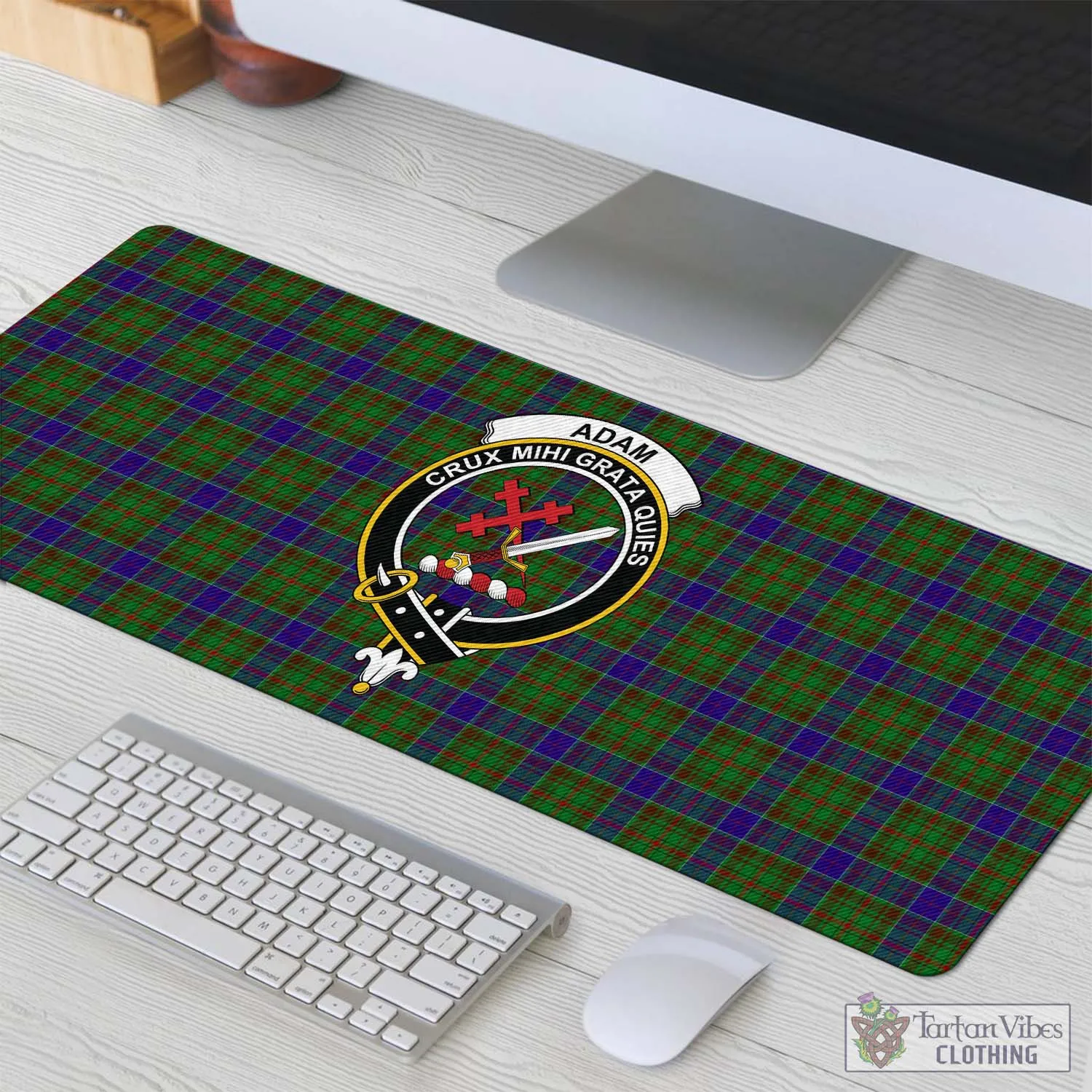 Adam Tartan Mouse Pad with Family Crest