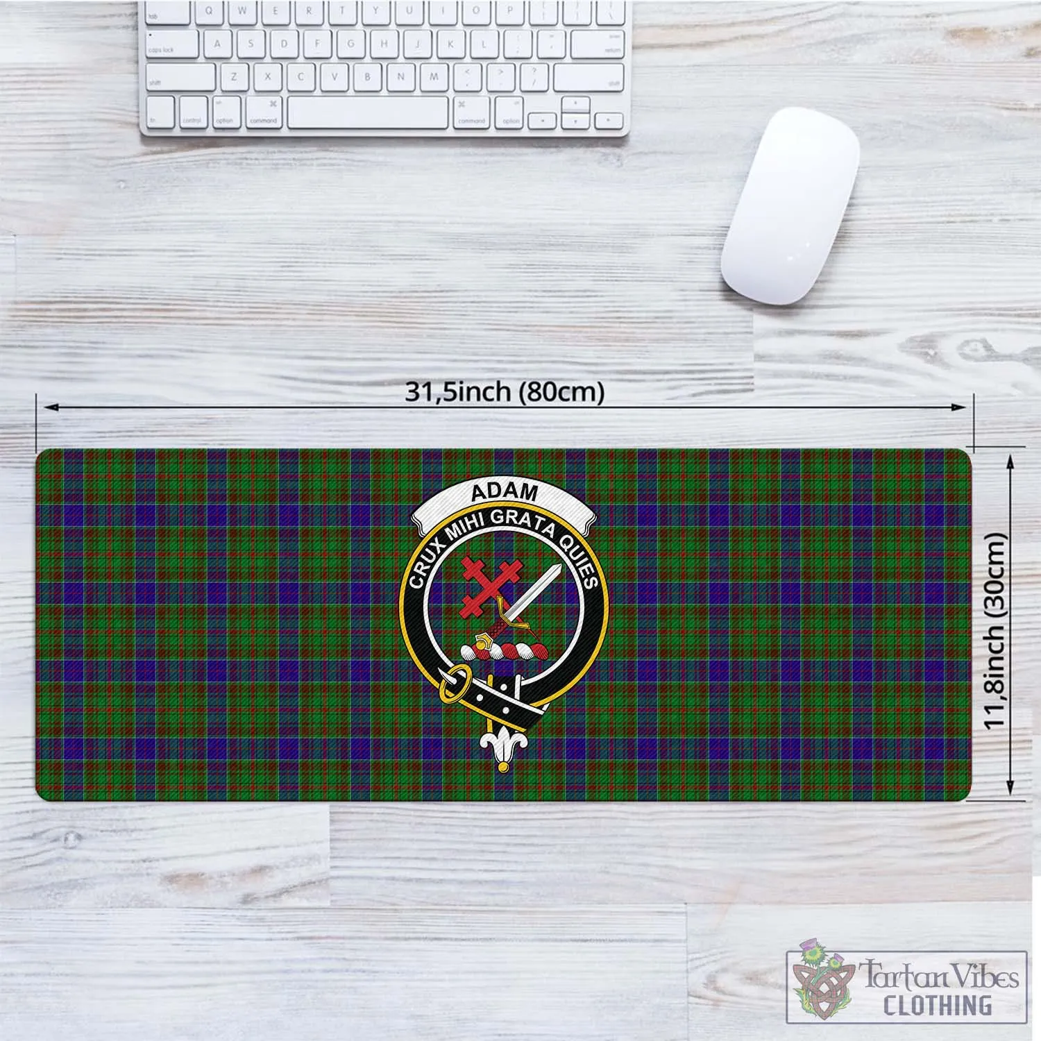 Adam Tartan Mouse Pad with Family Crest