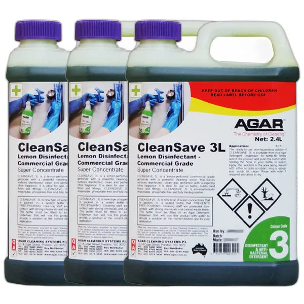 Agar CleanSave 3L Lemon Disinfectant- Commercial Grade