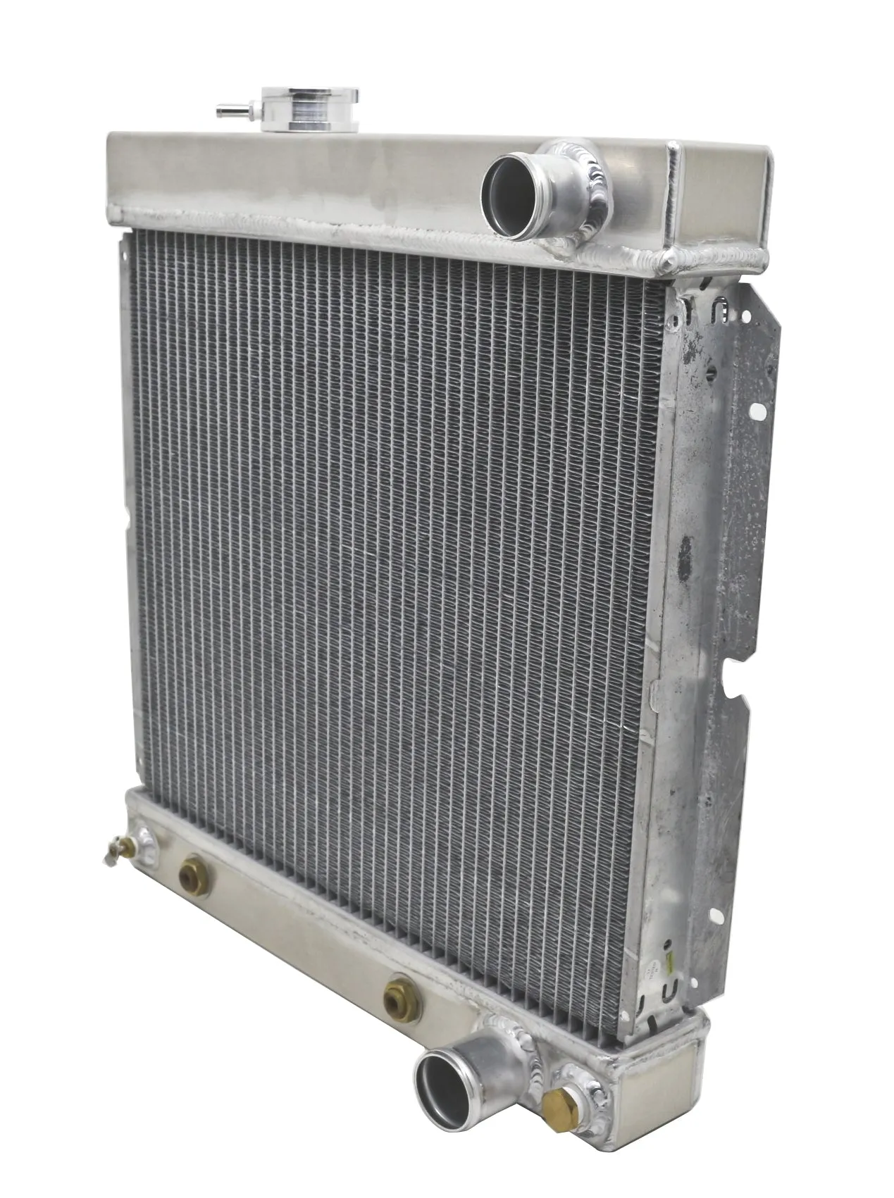 ALUMINUM EMC 1964-66 FORD MUSTANG DOWNFLOW RADIATOR DIRECT FIT W- AT - NATURAL