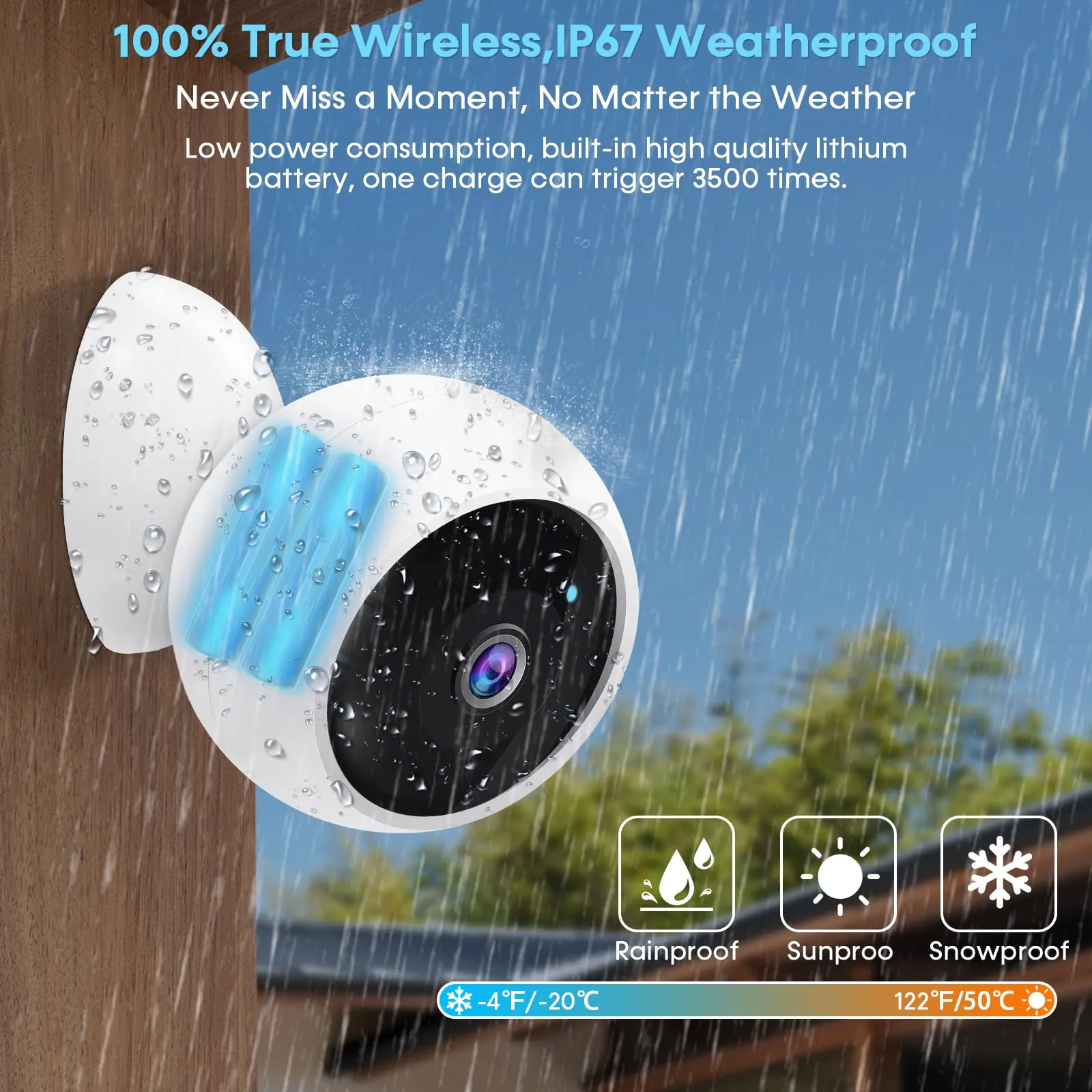 AMTIFO Security Cameras Wireless Outdoor Magnetic: Install-Free Smart Indoor 2K WiFi - Long Battery Life Powered Outdoor Camera Wireless with AI Motion Detection