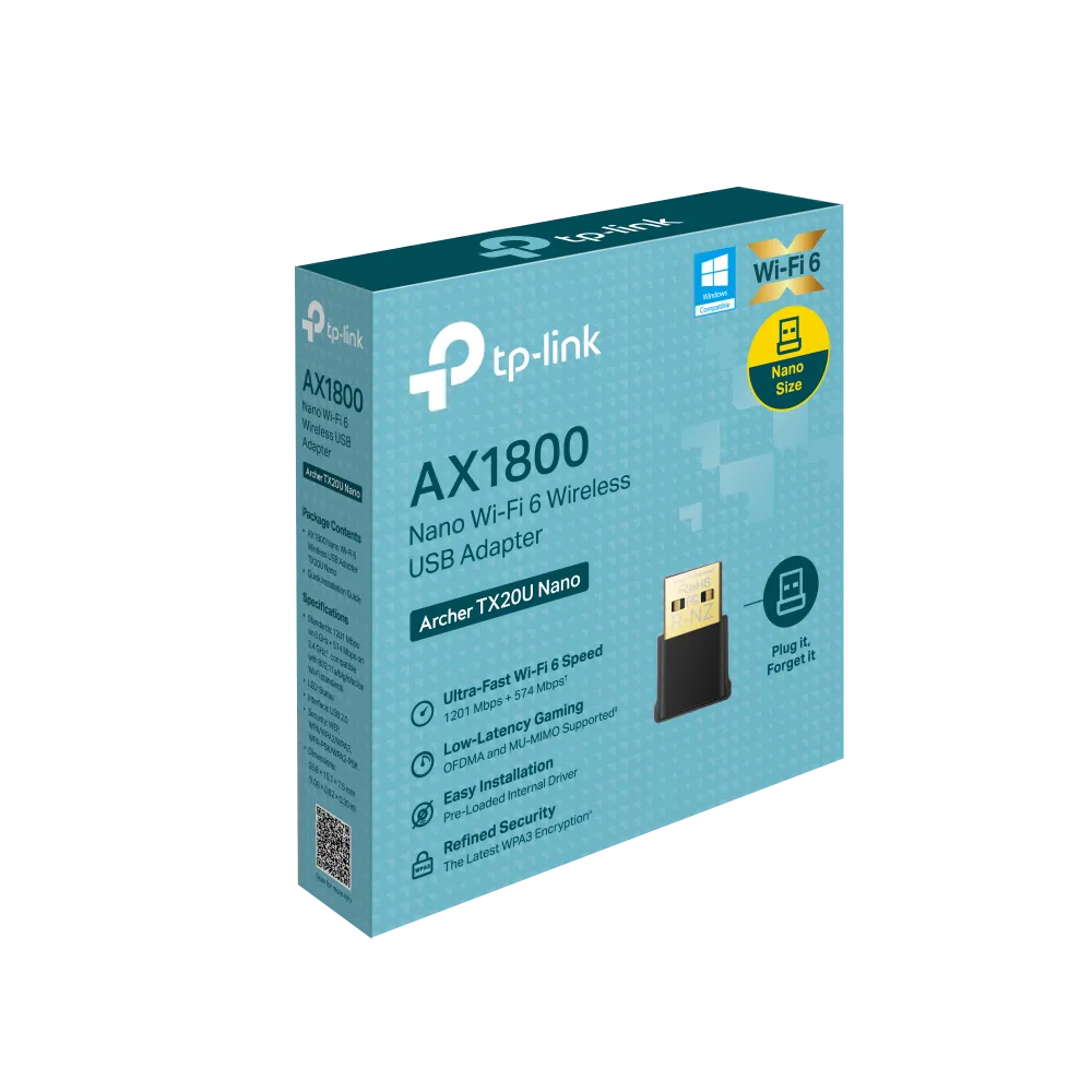 Archer TX20U Nano/AX1800 Nano Wi-Fi 6 Wireless USB Adapter/black