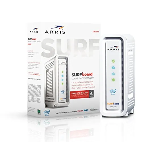 ARRIS 1000031 SURFboard Gigabit  DOCSIS 3.0 32x8 Cable Modem SB6190 in White