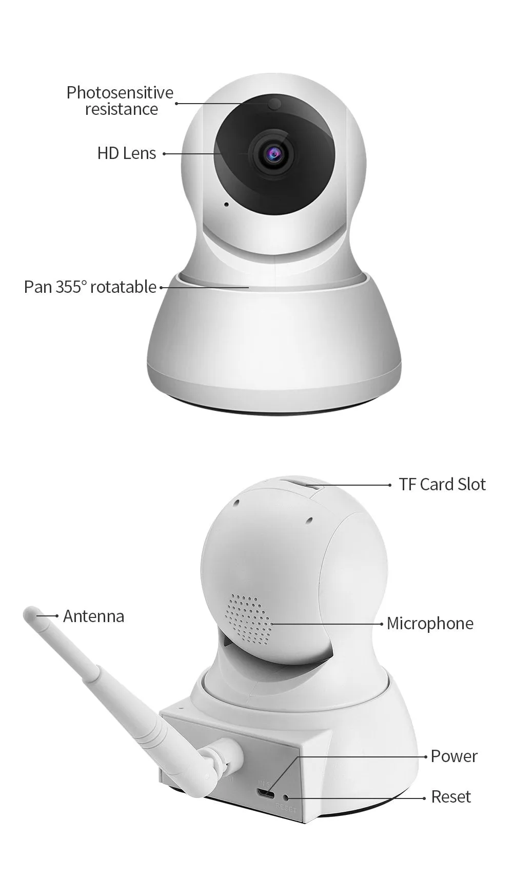 Baby Monitor Security 1080P Wi-Fi P2P Night Vision IP Camera