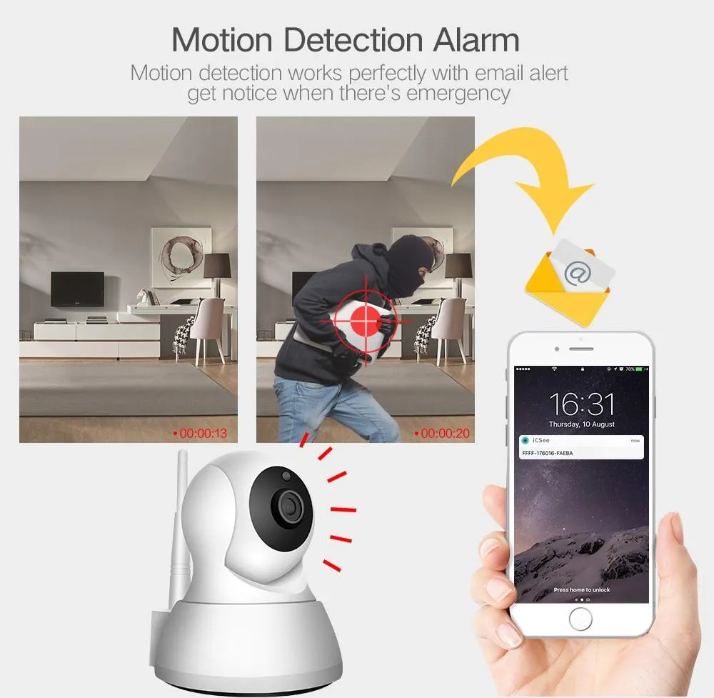 Baby Monitor Security 1080P Wi-Fi P2P Night Vision IP Camera