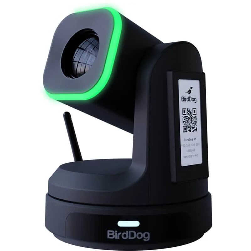 BirdDog X1 NDI® | HX3 PTZ Camera featuring NDI® | HX Decoder, e-ink display and HALO Tally - Black