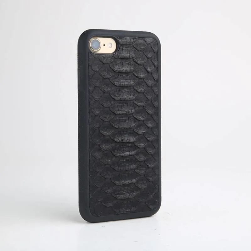 Black Python Leather iPhone Case