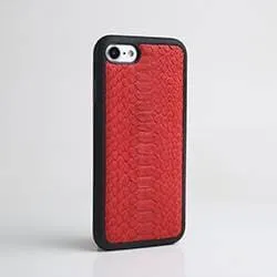 Black Python Leather iPhone Case