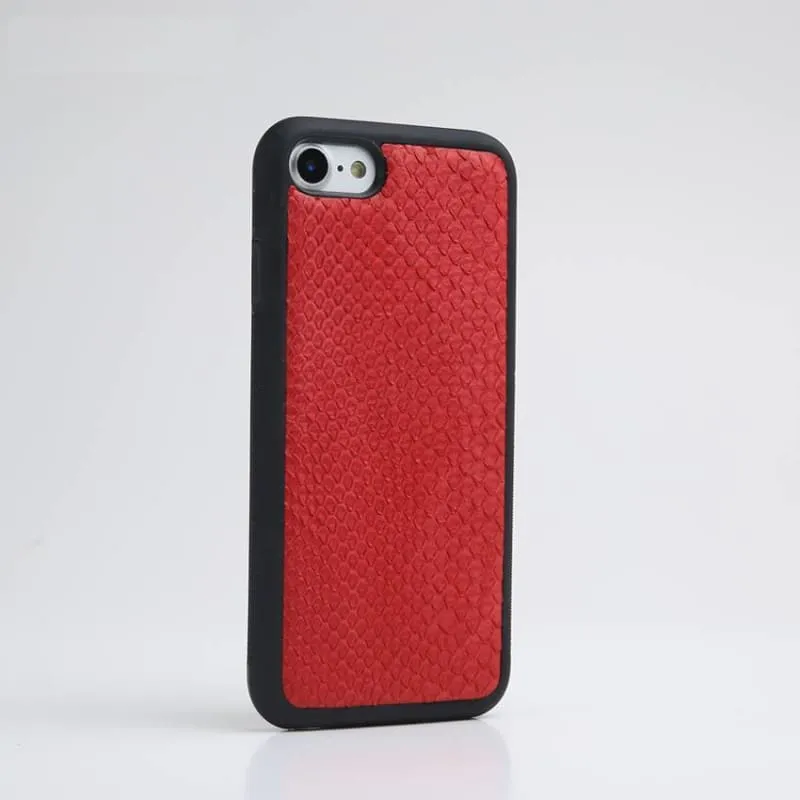 Black Python Leather iPhone Case