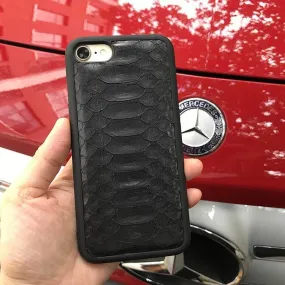 Black Python Leather iPhone Case