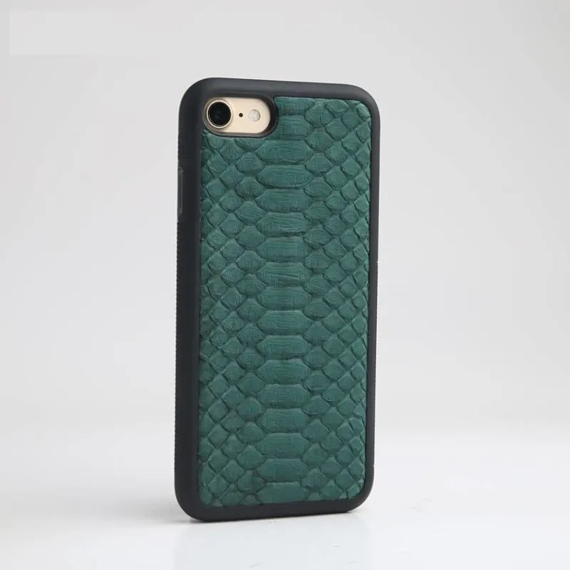 Black Python Leather iPhone Case