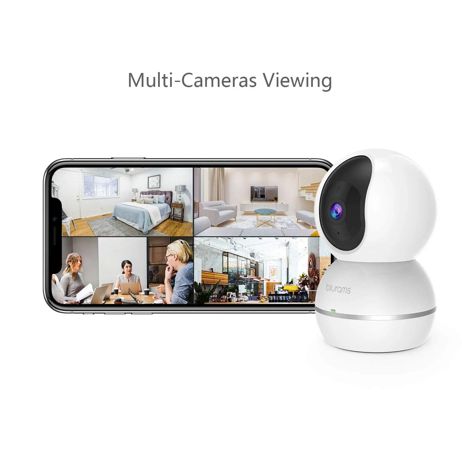 blurams 1080p Dome Security Camera | PTZ Surveillance System with Motion/Sound Detection, Smart AI Alerts, Privacy Mode, Night Vision, Two-Way Audio | Cloud/Local Storage Available | Works with Alexa