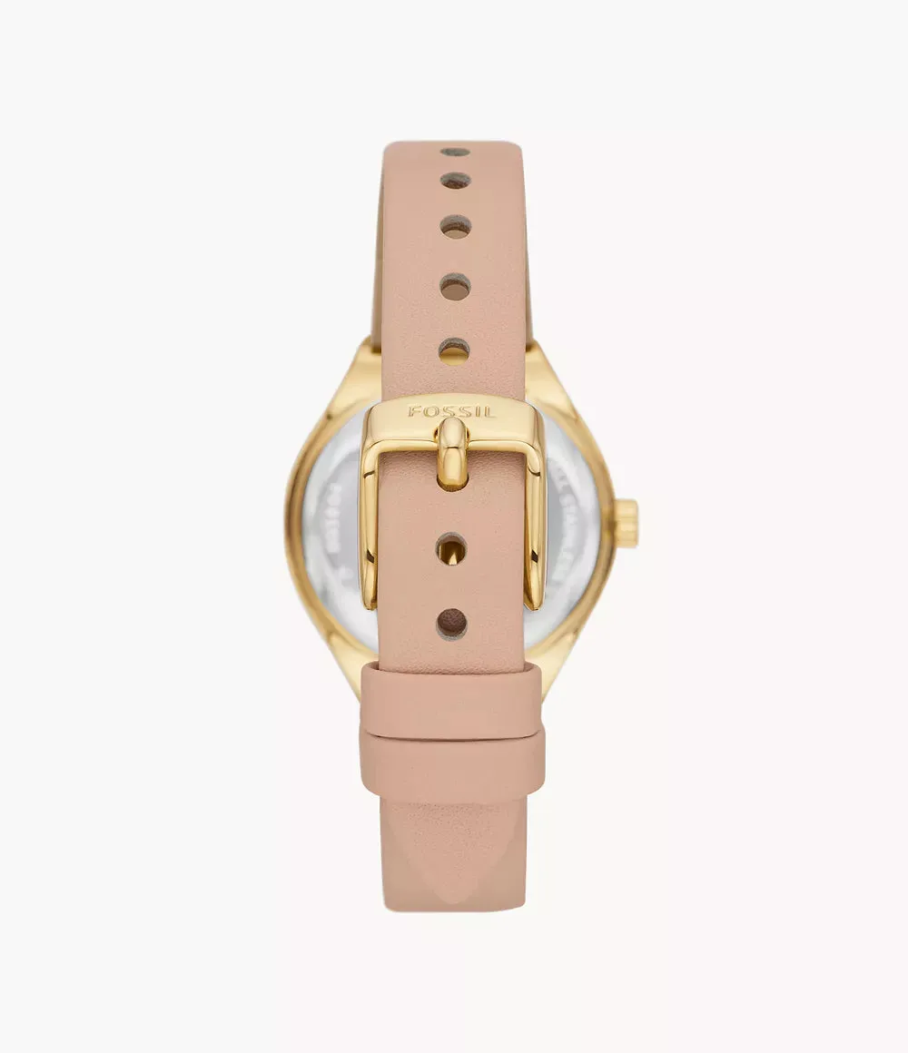 BQ3804 - Fossil Eevie Three-Hand Date Pink Leather Watch