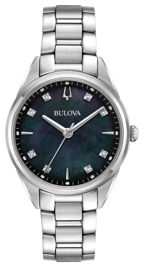 Bulova Ladies Sutton Diamond Mother of Pearl Dial Watch 96P198