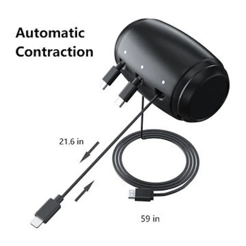 Car Retractable Cord 3 in 1 Power Charging Station