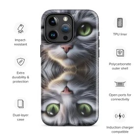 Cat Eyes iPhone Case | Dual-Layer Protection | Polycarbonate & TPU | Impact-Resistant | Wireless Charging Compatible