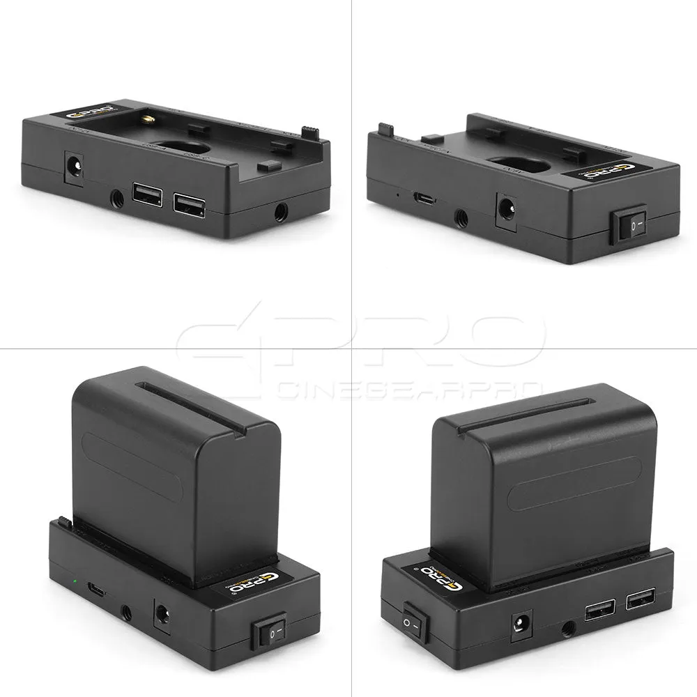 CGPro F970 Battery Plate DC/USB Port In/Output For NP-F550/750/970