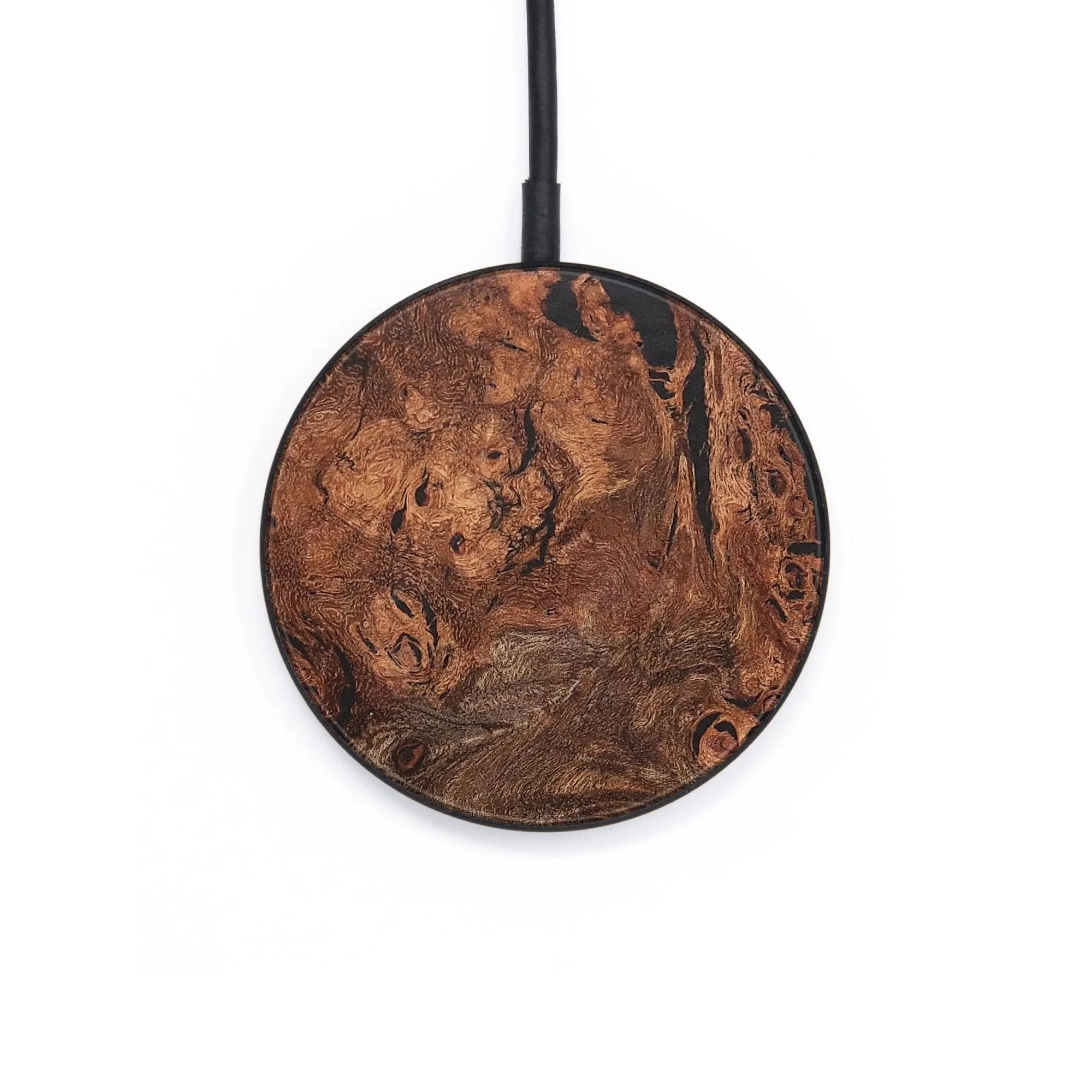 Circle Wood Resin Wireless Charger - Alex (Pure Black, 685707)