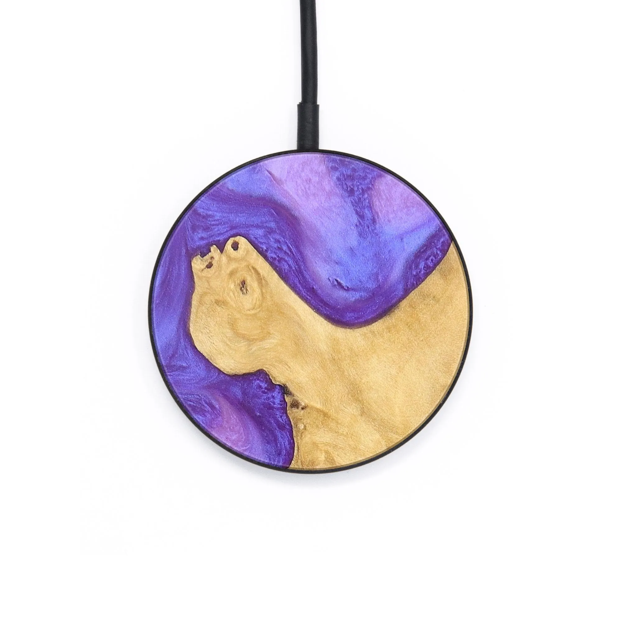 Circle Wood Resin Wireless Charger - Archie (Purple, 678985)