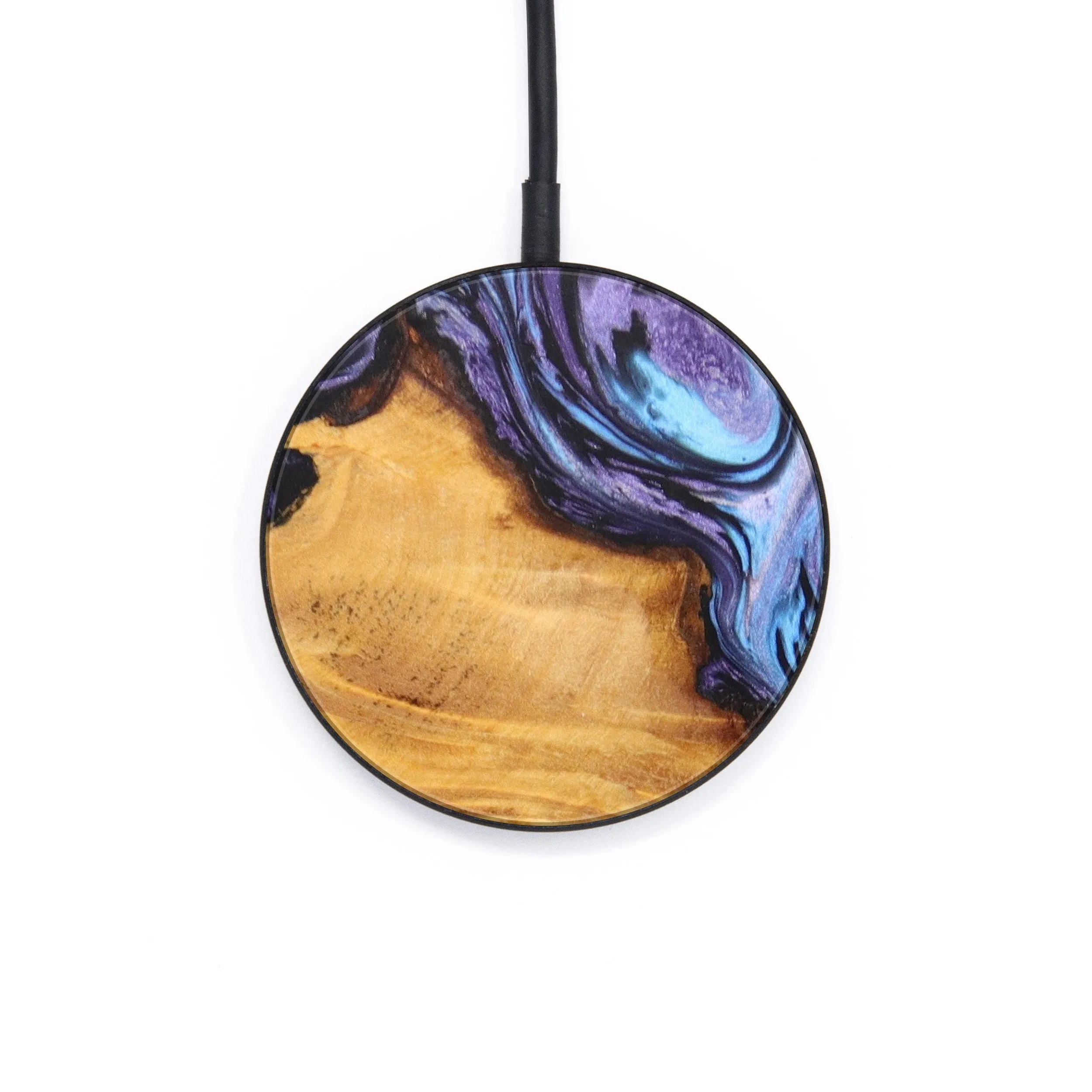 Circle Wood Resin Wireless Charger - Astrid (Blue, 628098)