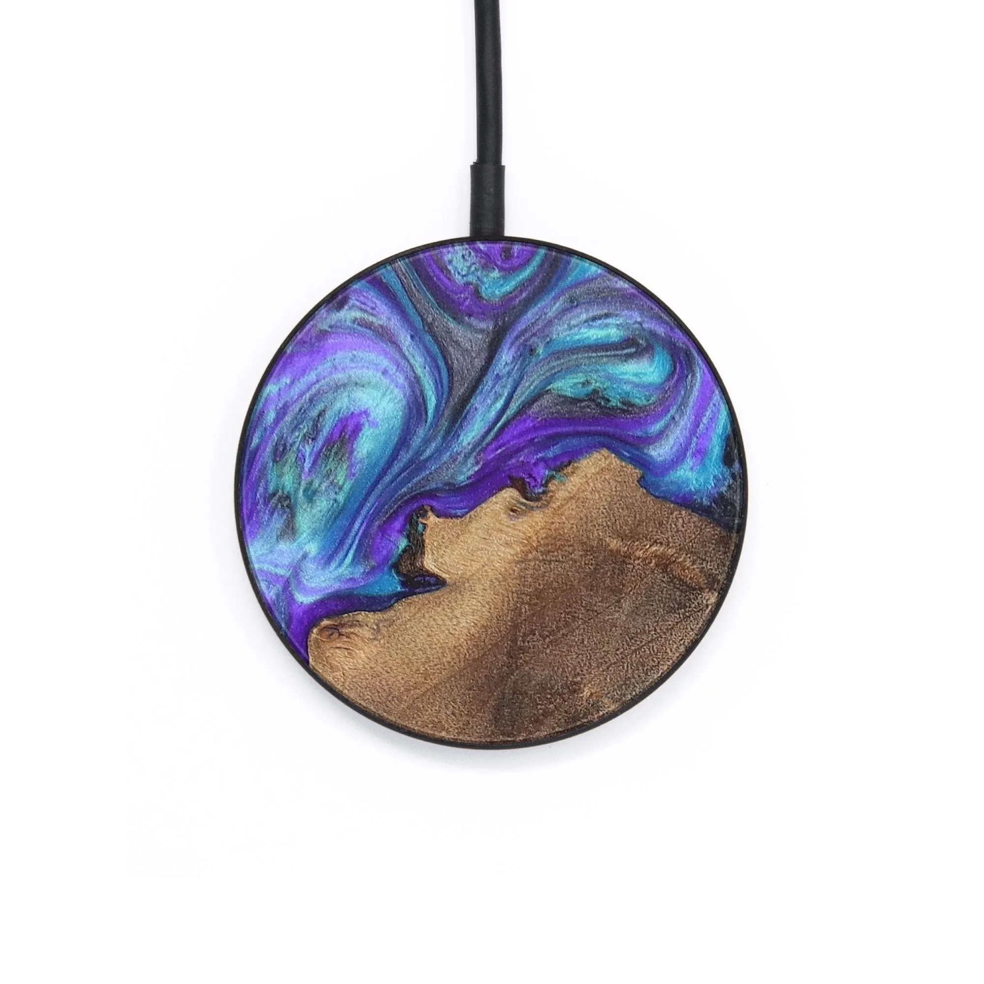 Circle Wood Resin Wireless Charger - Autumn (Purple, 709062)