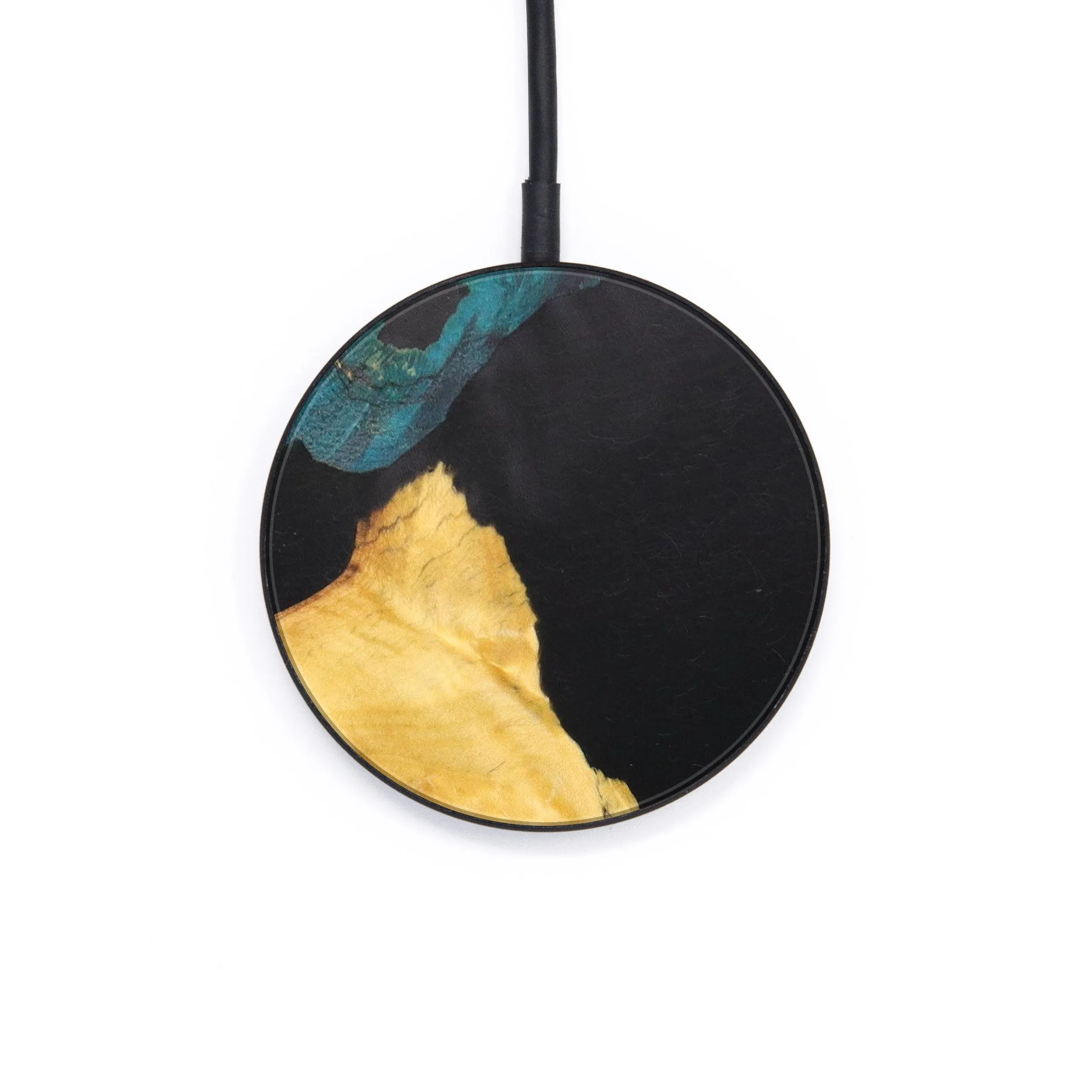 Circle Wood Resin Wireless Charger - Bristol (Black & White, 624853)