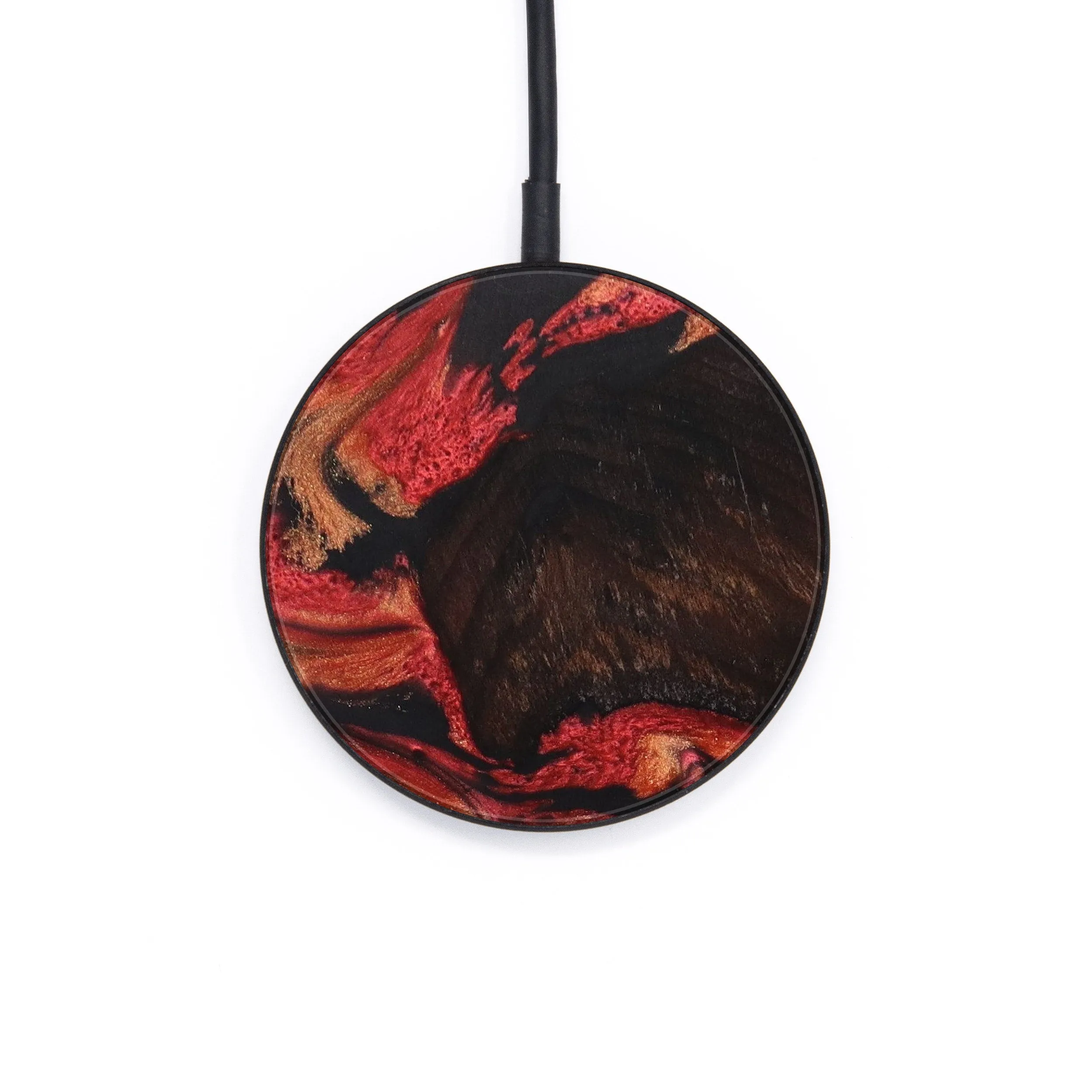 Circle Wood Resin Wireless Charger - Cheyenne (Red, 640144)