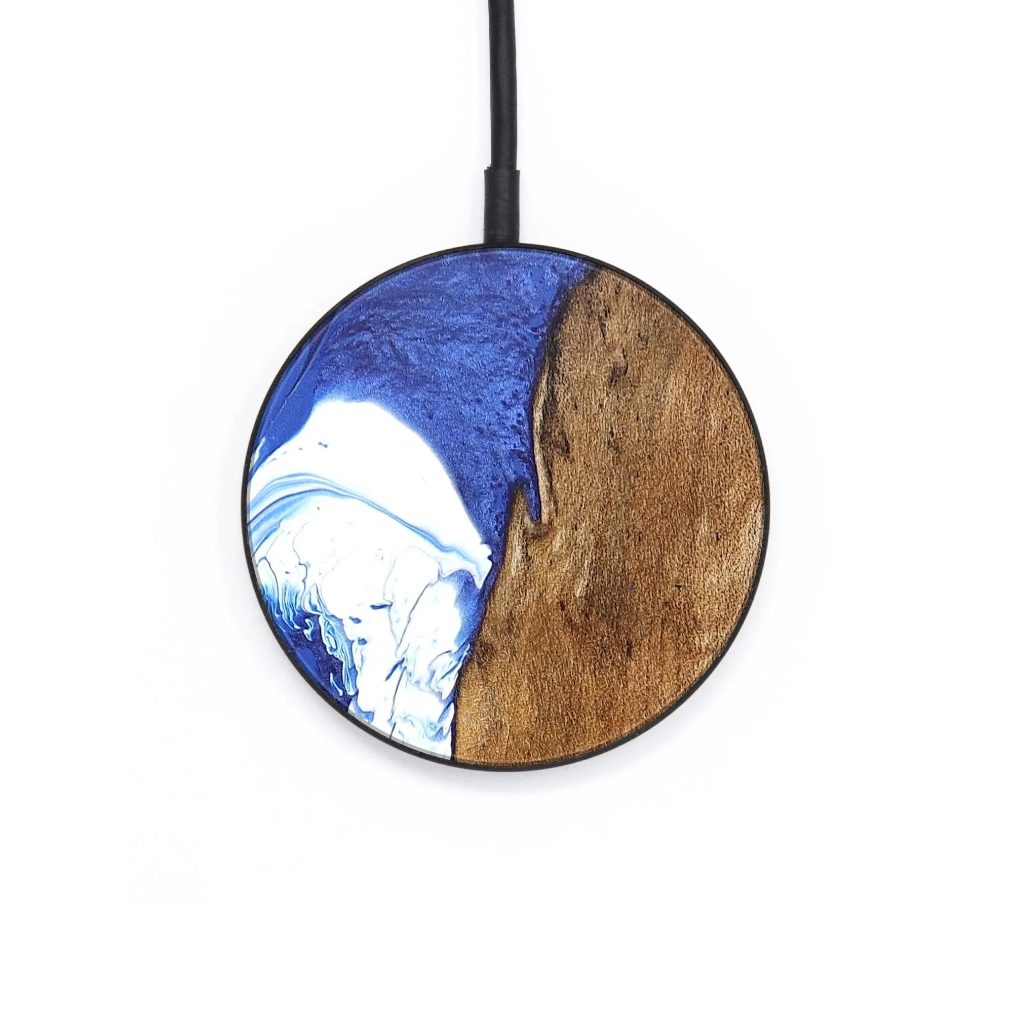 Circle Wood Resin Wireless Charger - Darrell (Blue, 677058)