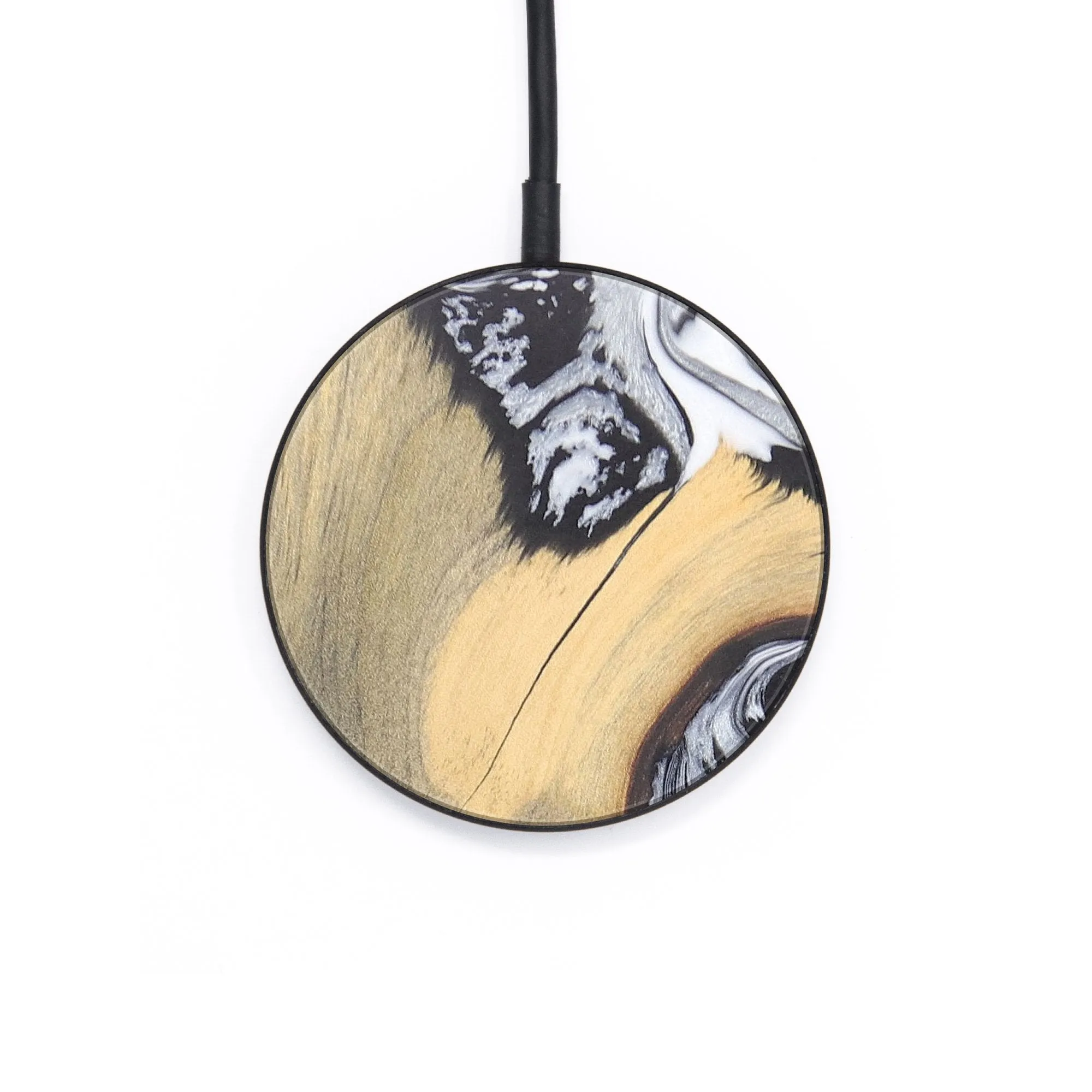 Circle Wood Resin Wireless Charger - Devante (Black & White, 678077)