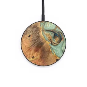 Circle Wood Resin Wireless Charger - Dorothea (Teal & Gold, 701766)