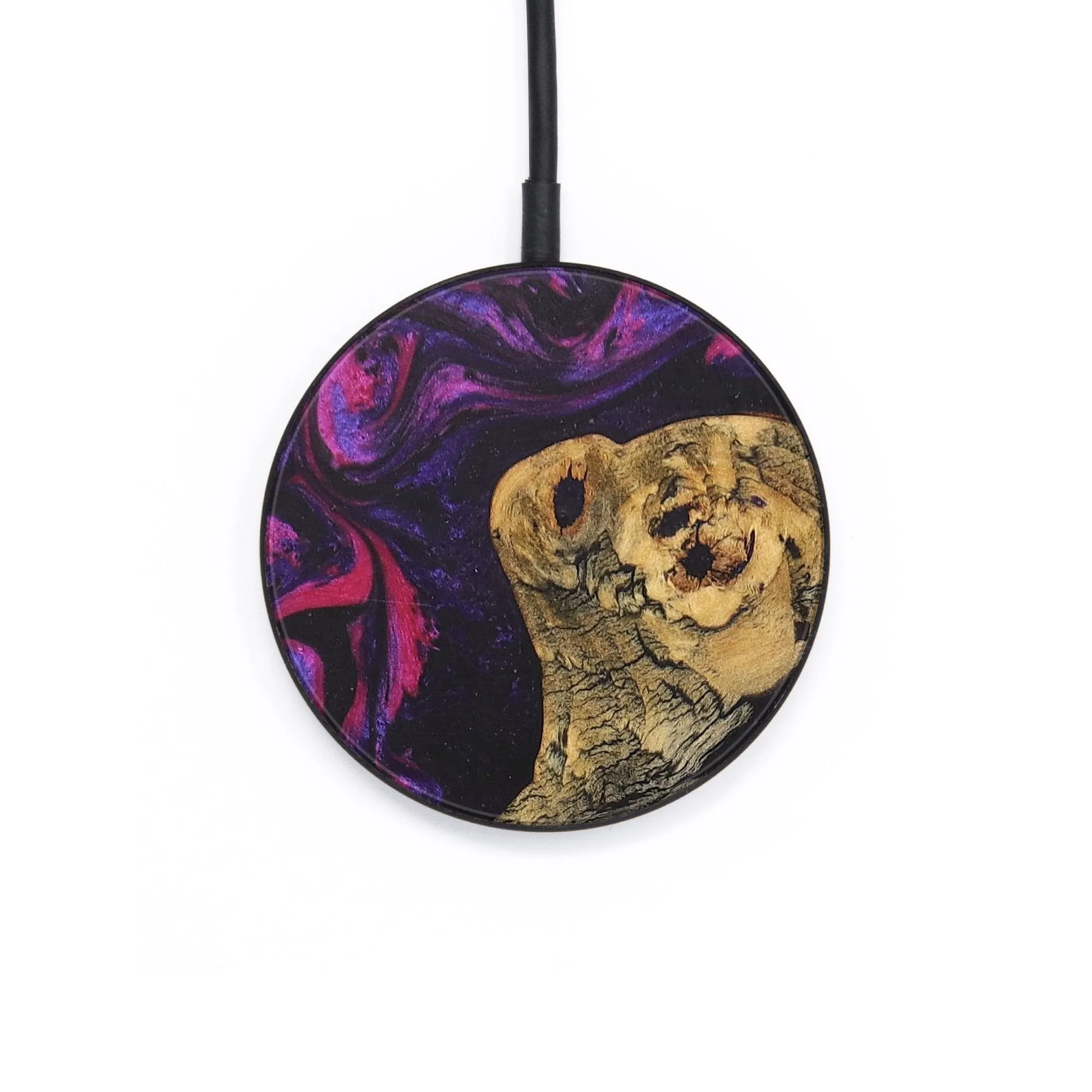 Circle Wood Resin Wireless Charger - Doug (Purple, 687851)