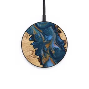 Circle Wood Wireless Charger - Connor (Teal & Gold, 737019)