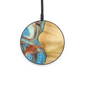 Circle Wood Wireless Charger - Nedra (Teal & Gold, 732392)