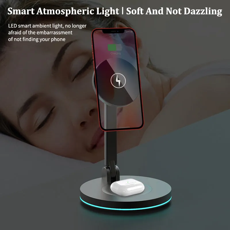 Compatible with Apple , 2 In 1 Magnetic Wireless Charger