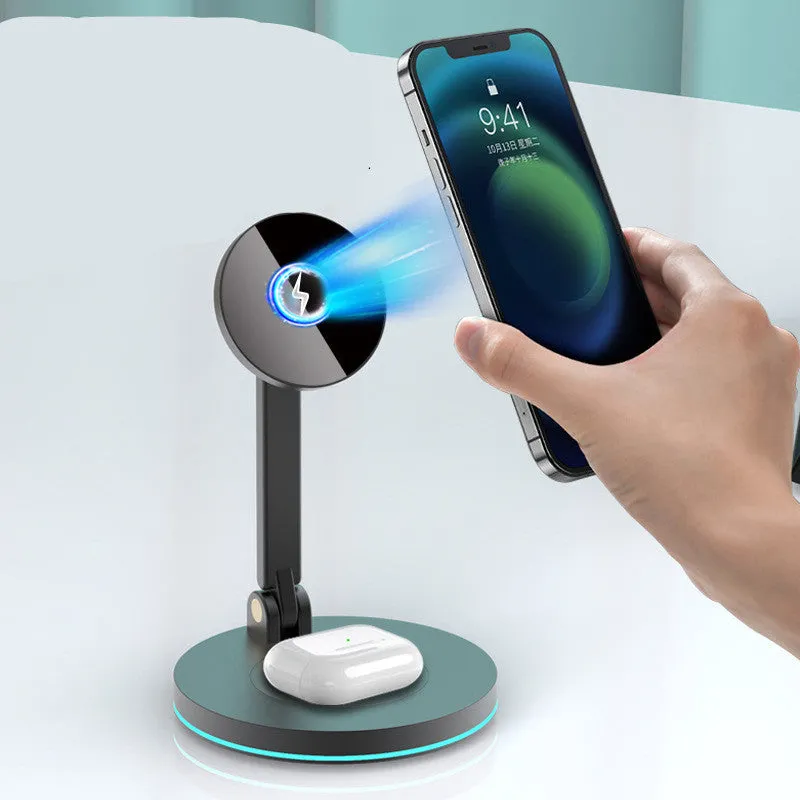 Compatible with Apple , 2 In 1 Magnetic Wireless Charger