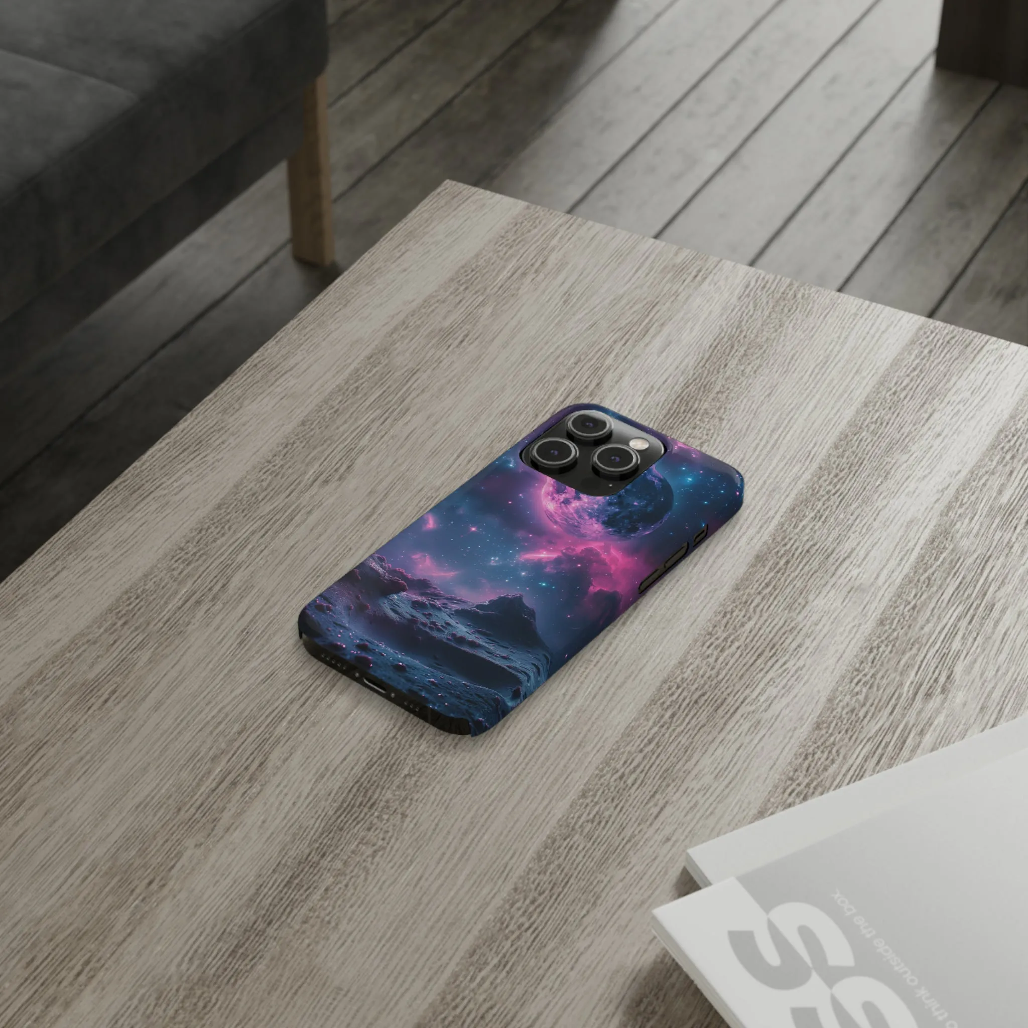 Cosmic Dream Design Sleek Elegance Wireless-Charging Compatible Phone Case Slim Phone Case compatible with over 20 iphone models