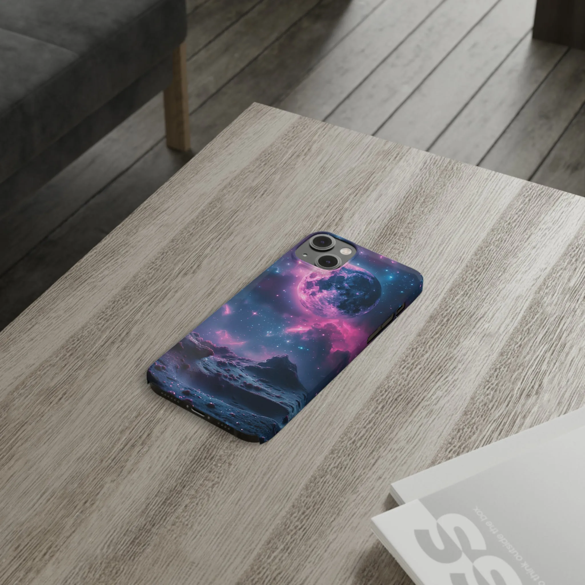 Cosmic Dream Design Sleek Elegance Wireless-Charging Compatible Phone Case Slim Phone Case compatible with over 20 iphone models