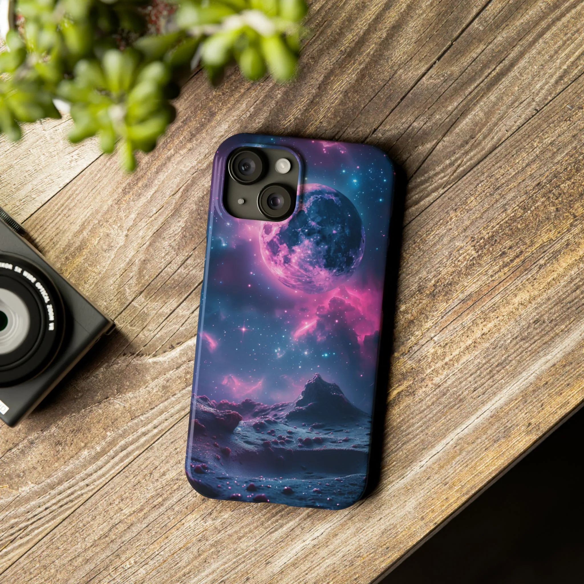 Cosmic Dream Design Sleek Elegance Wireless-Charging Compatible Phone Case Slim Phone Case compatible with over 20 iphone models