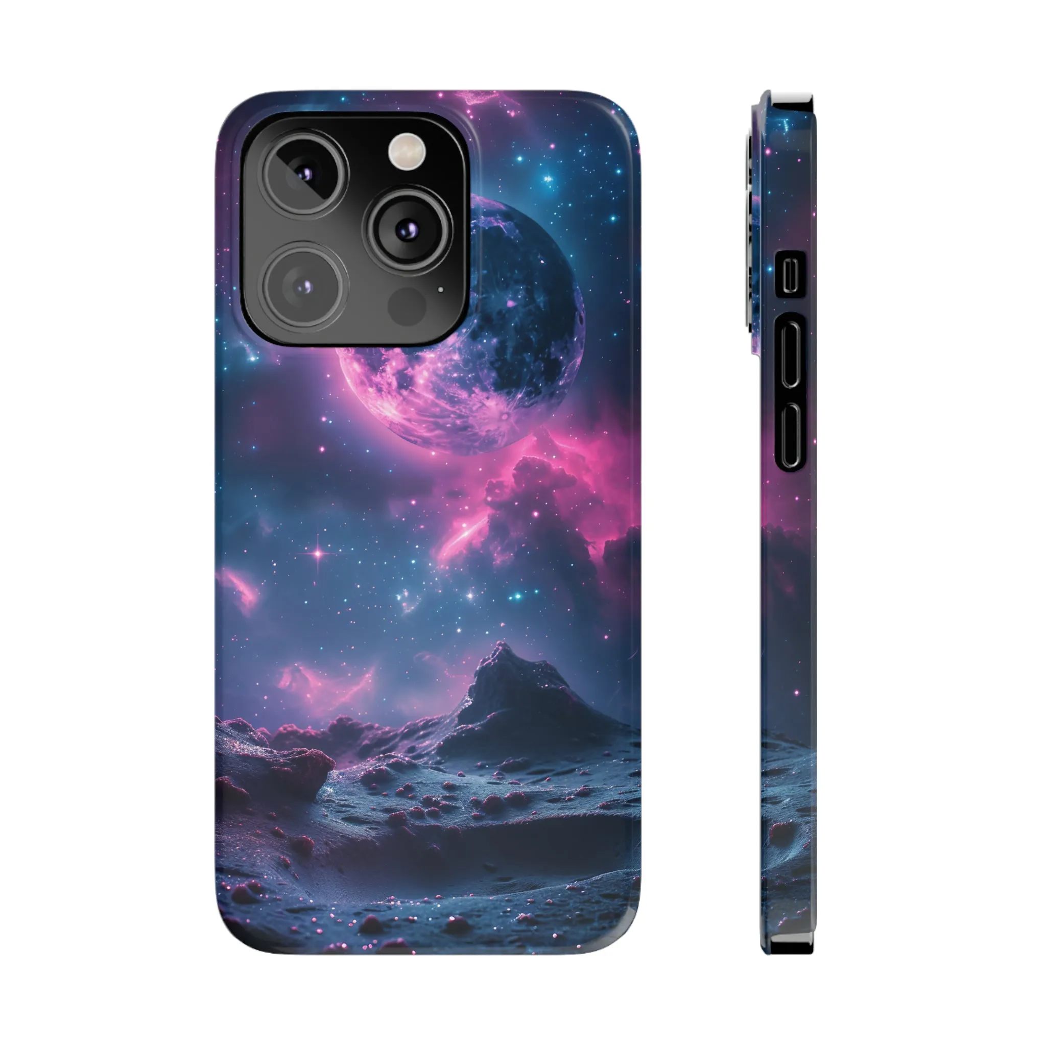 Cosmic Dream Design Sleek Elegance Wireless-Charging Compatible Phone Case Slim Phone Case compatible with over 20 iphone models